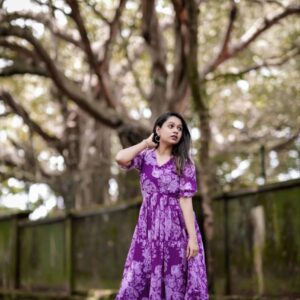 Georgette Floral Frock with Full Lining Dress